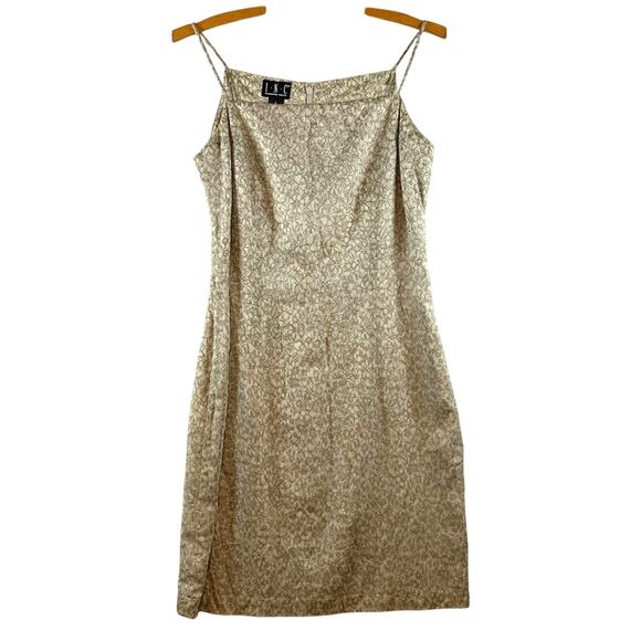 Vintage INC 100% Silk Slip Dress Sz 4 Gray Iridescent Floral Y2K Soft Girl - Picture 1 of 13